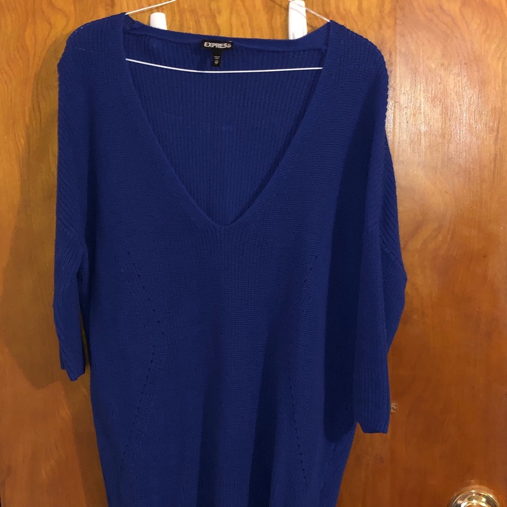 Express Blue Oversized Sweater Tunic (Size xs)